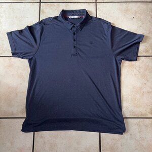Travis Mathew Polo Shirt XXL Navy Blue Speckle Stretch Golf Casual Mens XXL